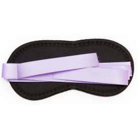 Чёрная маска на глаза Purple&Black с фиолетовыми завязками